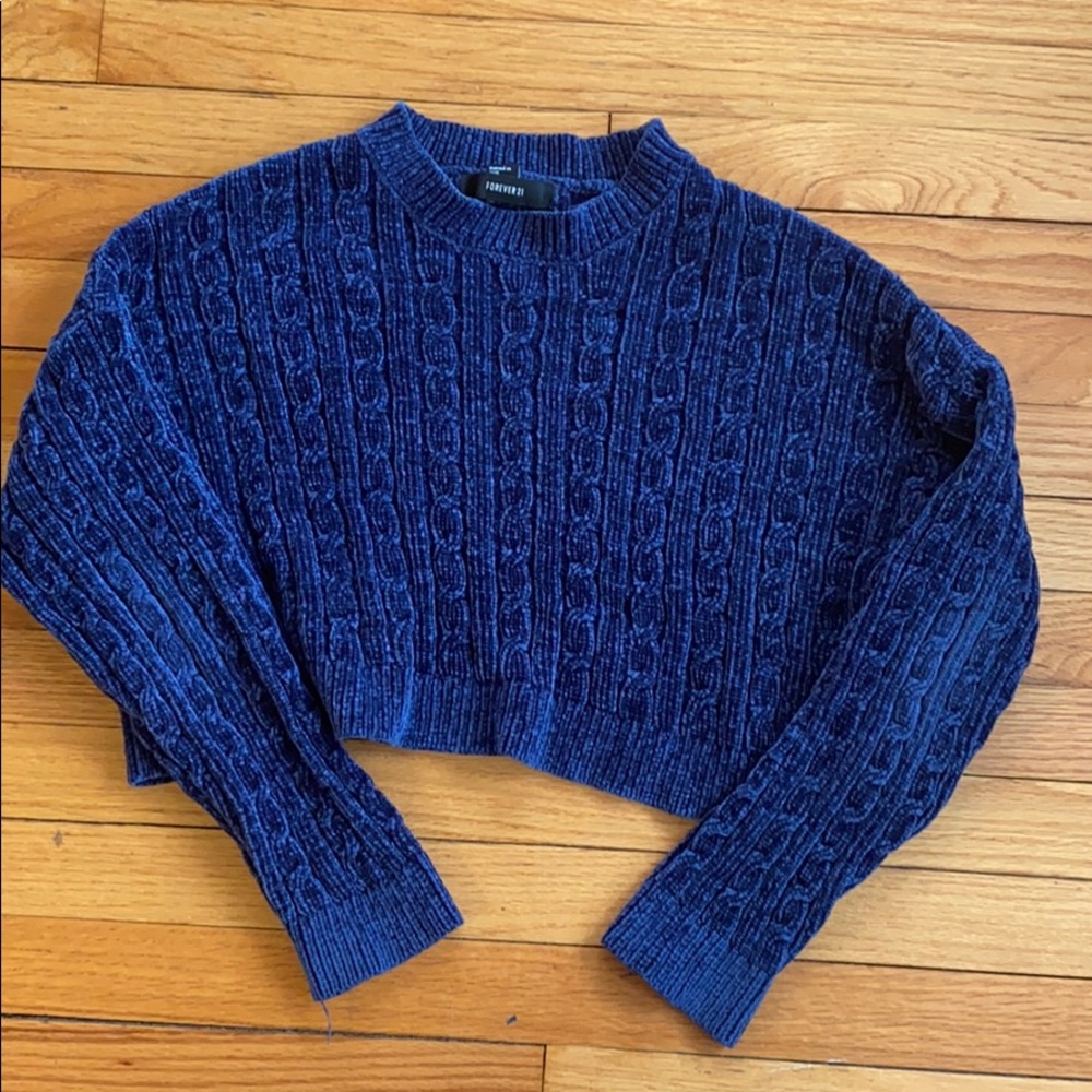 Cropped chenille sweater